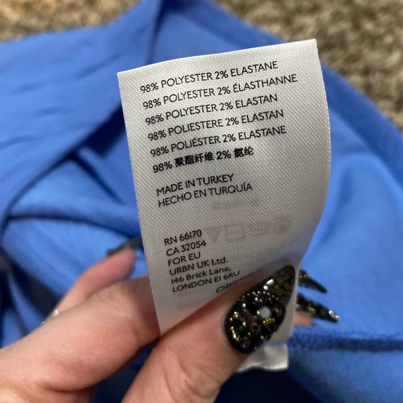 Free people violet puff sleeve mini dress sky blue S - Picture 11 of 11